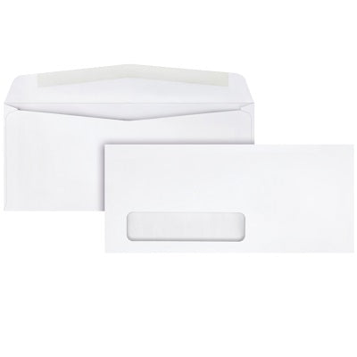 Envelope-#10 Window, White, Side Seam, 500/Box - QUA21316