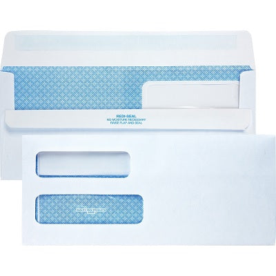 Envelope-#10 Double Window, Security, Redi-Seal, 500/Box - QUA24559