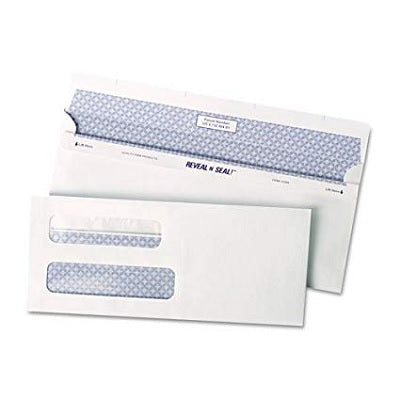 Envelope-Reveal-N-Seal #8-5/8 Double Window, 500/Box - QUA67539