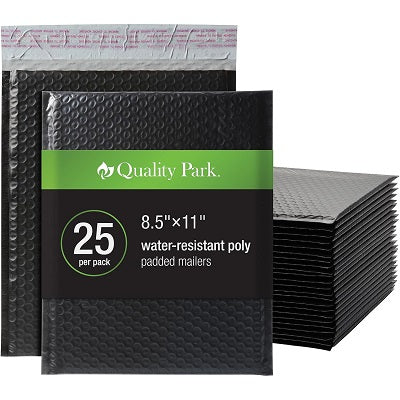 Mailer-Bubble Poly, 8.5" X 11" Black 25/Bx - QUA85870