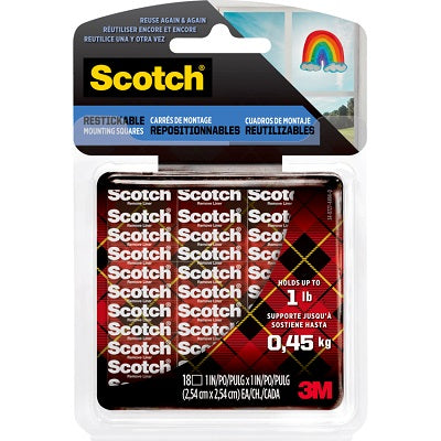 Mounting Tabs-Scotch 1" X 1" Clear - R100S-ESF