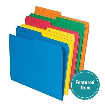 File Folder-Letter 10.5 Point Reversible, Assorted - R415-25 AST