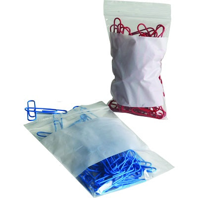 Bags-Zipper W/White Block Panel, 3X5 100/Pack - RECPBWB235B