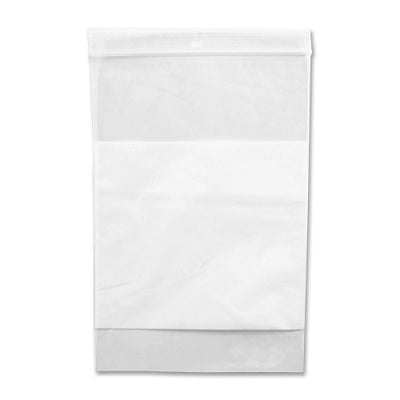Bags-Zipper W/White Block Panel, 9X12 100/Pack - RECPBWB2912