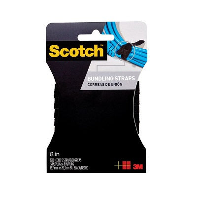 Bundling Straps-Scotch 1/2"X8", Black - RF3710C