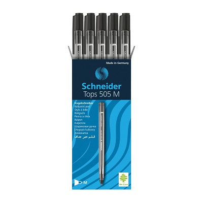 Pen-Stick, Schneider Tops 505, Medium Black  10/Box - RS150801