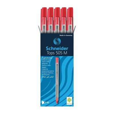 Pen-Stick, Schneider Tops 505, Medium Red  10/Box - RS150802