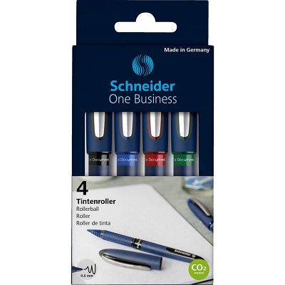 Pen-Roller, Schneider One Business 0.6Mm Assorted 4/Pk - RS183094