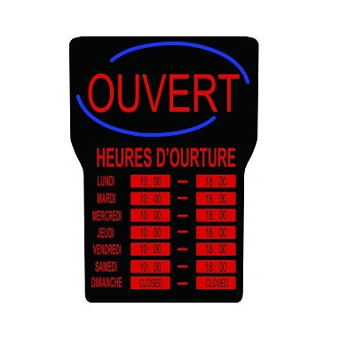 Sign-Led, Open With Business Hours, French - RSB-1342F