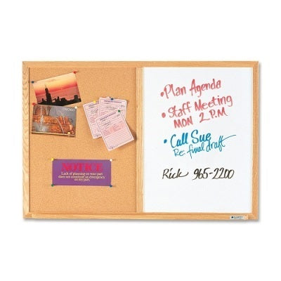 Combo Board-Wood Frame 24"X36" Dry Erase/Cork Board - S553