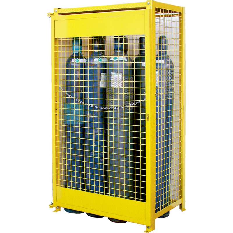 Gas Cylinder Cabinet-10 Cylinder Capacity 44"X30"X74" Yellow - SAF837