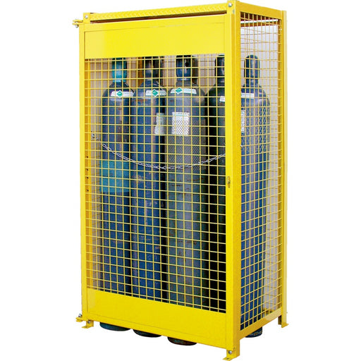 Gas Cylinder Cabinet-10 Cylinder Capacity 44"X30"X74" Yellow - SAF837