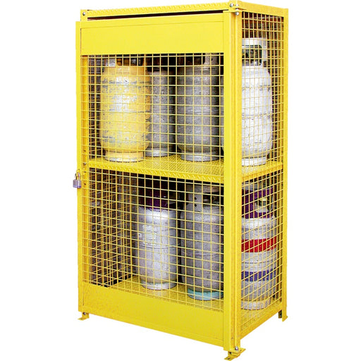 Gas Cylinder Cabinet-12 Cylinder Capacity 44"X30"X74" Yellow - SAF847