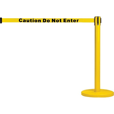 Barrier-Crowd Control No Wheels, Yellow/ Yellow Caution Tape - SAS229