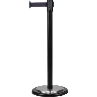 Barrier-Crowd Control With Wheels, Stainless/ Black Tape - SDN327