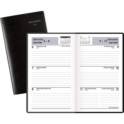 Planner-Weekly, 3.5X6-3/16 Black Bilingual  2025 - SF48-00
