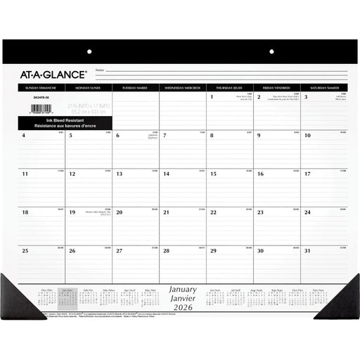 Calendar Pad-Desk Monthly 22X17 Bilingual  2025 - SK24FB-00