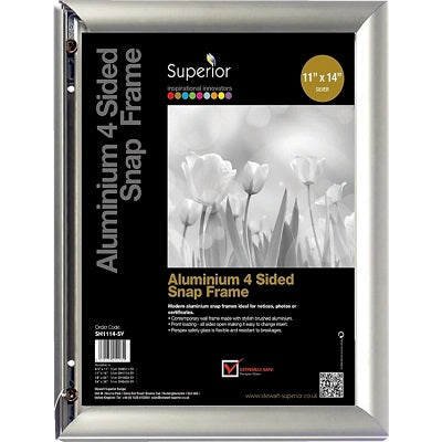 Sign Holder-Snap Frame, 11X14 Aluminium Silver - SN1114-SV