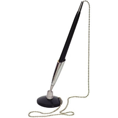 Pen-Security With 24" Metal Chain, Round Base - SP617BL