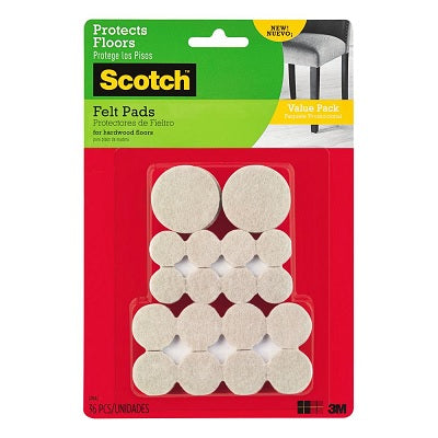 Felt Pads-Self-Adhesive Scotch, Assorted Sizes, 36/Pack - SP842-NA