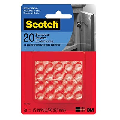Rubber Bumpers-Self-Adhesive, Scotch 1/2" Clear 20/Pack - SP950-NA