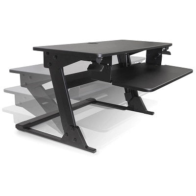 Sit Stand Workstation-Goya Desktop, Black - SSW02-BLK