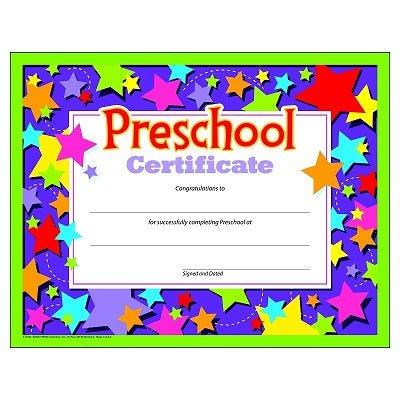 Certificate-Preschool Certificate - T17006