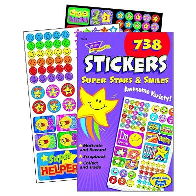 Stickers-Variety Pack, Super Stars And Smiles - T5010