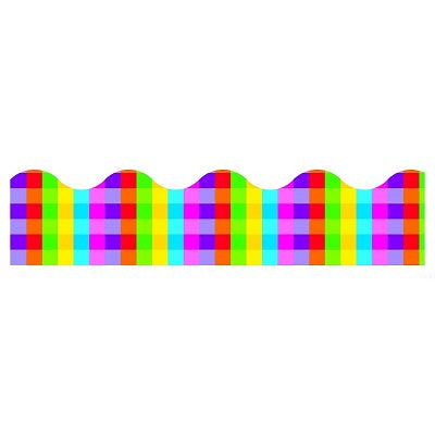 Border-Terrific Trimmers, Rainbow Plaid - T92044