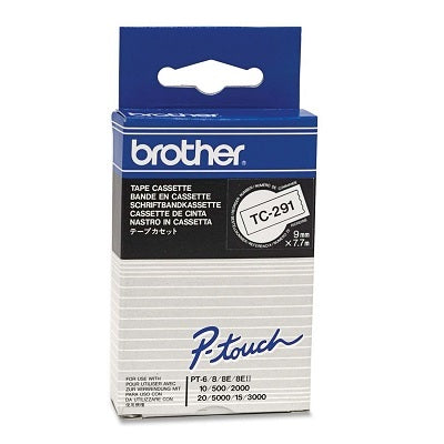 Tape-P-Touch Tc Laminated, 9Mm Black On White - TC291