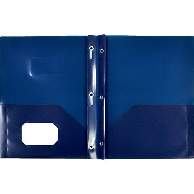 Portfolio-Twin Pocket, Poly With Fasteners, Dark Blue 3/Pack - TCP-04-3DB