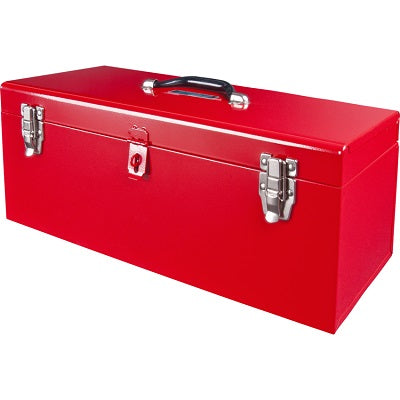 Tool Box-Aurora Steel Box W/ Metal Tool Tray, Red - TEP336