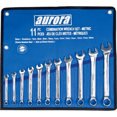 Wrench Set-Aurora, Combination, Metric 11 Piece Set - TLV054