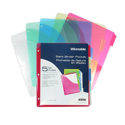 Binder Pocket-5-Tab Slant Assorted Colours - TP-55-AD