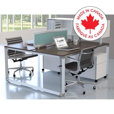 Workstation-Bench Series Two Person, Cappuccino/True White - TR225-CP-TW