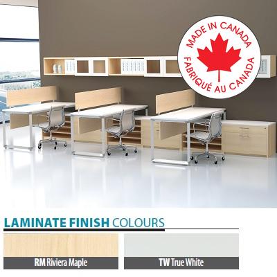 Workstation-Bench Solo Package, True White/ Riviera Maple - TR-SOLO-TW-RM