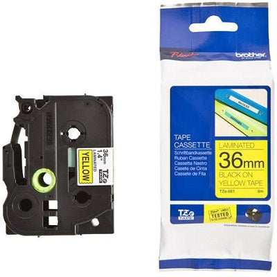 Tape-P-Touch Tz Laminated, 36Mm Black On Yellow - TZE661