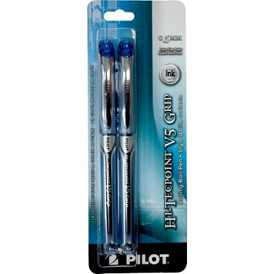 Pen-Roller, Hi-Tecpoint Grip Liquid Ink, 0.5Mm Blue 2/Pk - V5GPL2