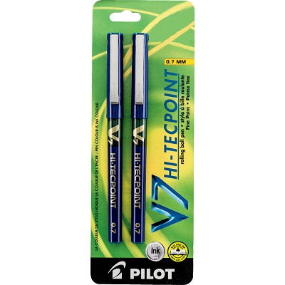 Pen-Roller, Hi-Tecpoint Liquid Ink, 0.7Mm Blue 2/Pk - V7L2