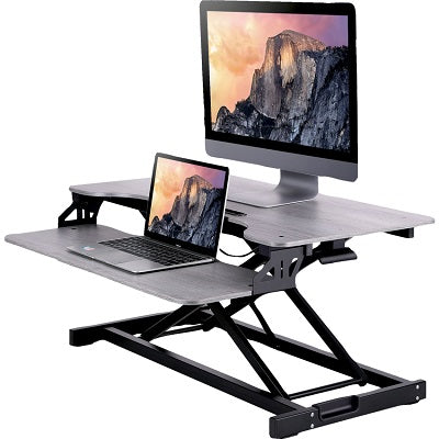 Sit Stand Workstation-Adjustable Riser Hi-Lift 32" Wide Grey - VADR