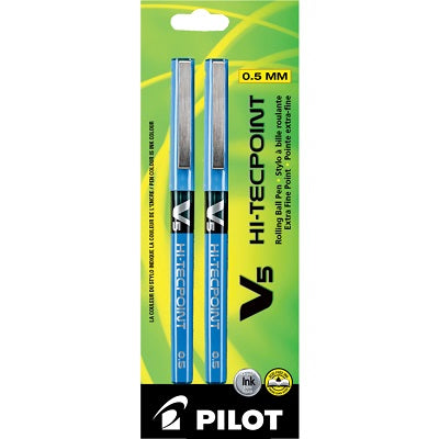 Pen-Roller, Hi-Tecpoint Liquid Ink, 0.5Mm Blue 2/Pk - VBE2