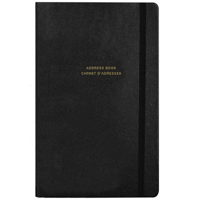 Address Book-8X5 104 Page Black Leather-Like - WA-85-BK