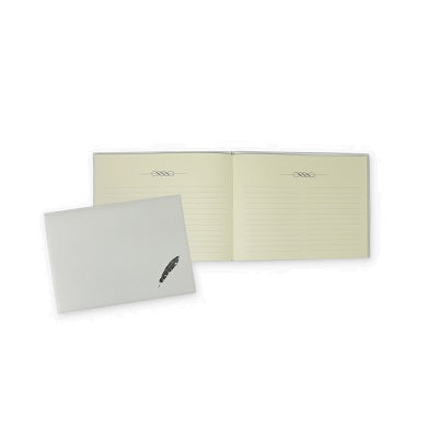 Guest Book-Quill 7X10 100 Page, White - WGB-05Q-WE