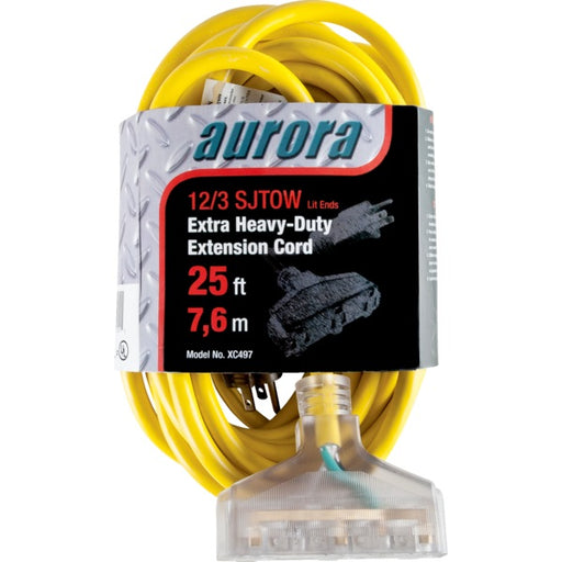 Extension Cord-X-Hd Lite End 25' 12/3 Triple - XC497