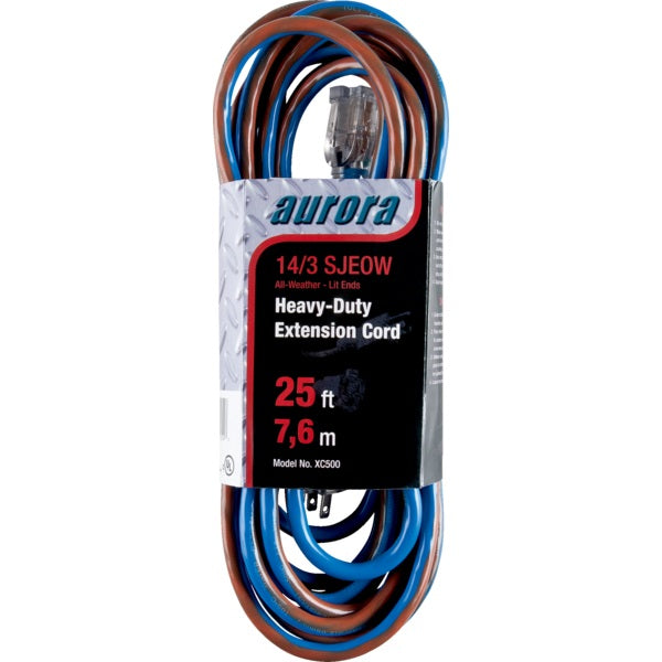 Extension Cord-All Weather, Lite 25' 14/3 Single - XC500