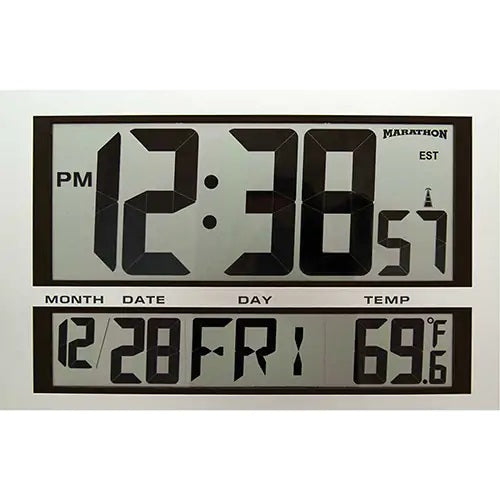 Clock-Marathon Jumbo Digital Wall, Silver - XD075