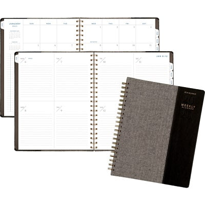 Planner-Weekly/Monthly Signature, 11-1/4X9 Black/Grey 2025 - YP905-05