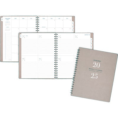 Planner-Weekly/Monthly, Wire 8-3/4X11 Grey English 2025 - YP905-08