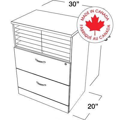 File Cabinet-Zira File And Shelf Unit W/Collator Acaju/Dn Wt - Z30M4EN DWT ST ST C3 AA ST 3T