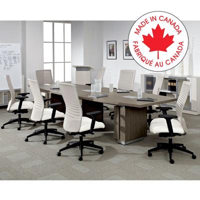 Table-Boardroom, Zira Boatshape 144"Wx48"Dx30"H Acajou - Z48144BE ACJ ST CR AA BC NG NG